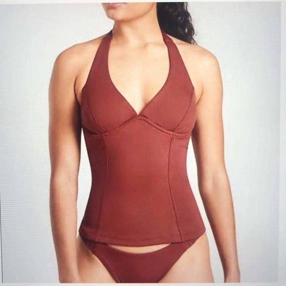 Athleta Rust Halter Tankini Top and Bikini Bottom